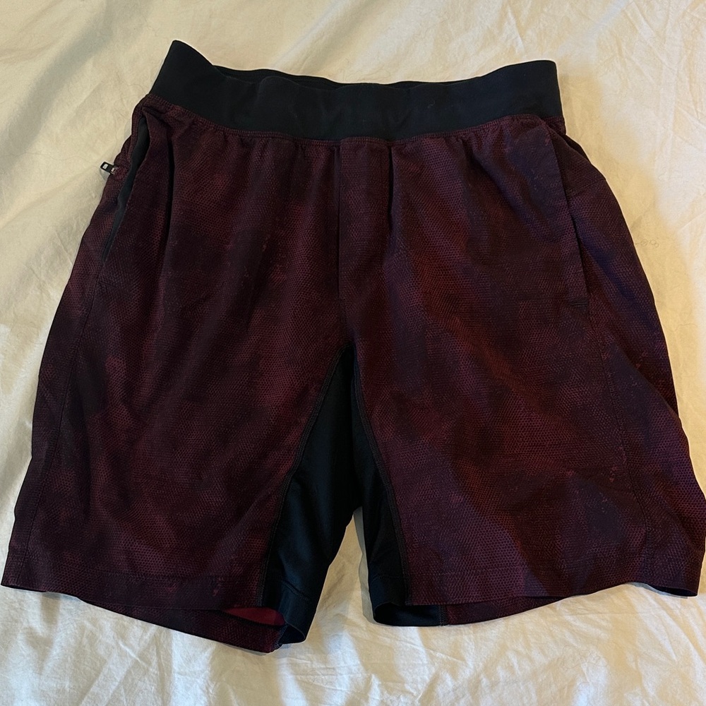 lululemon athletica Maroon and Black Athletic Shorts